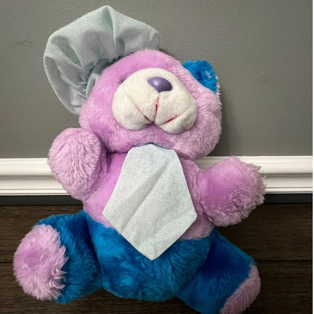 Vintage Circus Circus Casino Teddy Bear Plush Stuffed Animal Blue Hat Tie Baker